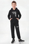 Kangaroo Pocket Hooded Casual Wear Boys' Tracksuit Set with Print Detail - 2