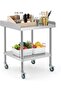 36x30x30 Inch Stainless Steel Equipment Grill Stand Table with Wheels
