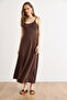 Women's Brown Top Shirt Inner Dress Flowy Set Tkm-19000479 - 3