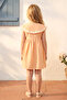 Girl's Summer Dress with Floral Embroidery and Bag - Orange - 3