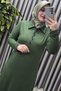 Women's Clothing Plus Size Bsn Printed Dress with Stones on the Collar and Sleeves - 6