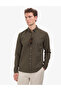 Khaki Linen Blend Regular Fit Long Sleeve Shirt 50320941-Vr027 - 3