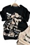 Boy's Beige Pajama Set with Lettering and Skateboard Dino Print and Ankle Cuffs - 6