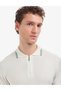 Ecru Slim Fit Polo Collar Zippered Knitwear T-Shirt 50320803-Vr019 - 2