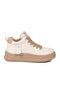 White Ankle Length Non-Slip Sole Women's Lace-Up Sneaker 11517 g
