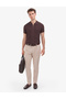 Dark Brown Slim Fit Polo Collar Zippered Knitwear T-Shirt 50320793-Vr084 - 4