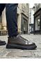 Ba0245 Brown Patent Leather Parachute Detailed Smart Rubber Laces High Sole Casual Men's Shoes - 2