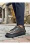 Ba0245 Brown Patent Leather Parachute Detailed Smart Rubber Laces High Sole Casual Men's Shoes - 4