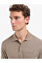 Dark Mink Regular Fit 100% Cotton Pocketed Non-Curling Buttoned Polo Collar Basic T-Shirt 50325290-Vr241 - 2