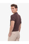 Dark Brown Slim Fit Polo Collar Zippered Knitwear T-Shirt 50320793-Vr084 - 5