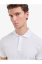 White Slim Fit 100% Cotton Non-Curling Buttoned Polo Collar Basic T-Shirt 50325323-Vr013 - 2