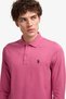 Men's Dark Pink Polo Collar Basic Sweatshirt 50253121-Vr167 - 2