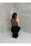 Women's Lace Detailed Long Evening Dress Stylish V-Neck Draped Evening Gown - 4