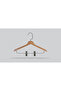 Wooden (Black Nickel Hook) Latch Shirt and Skirt Hanger Natural Color 4 Pieces - 2
