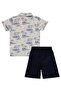 Palm Tree Patterned Set for 2-5 Years - Navy Blue - 2