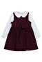 Stone Printed Dress for 6-9 Years - Burgundy - 2