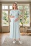 New Season Mint Green Jacquard Buttoned Summer Full-Length Lace Detailed Maternity Dressing Gown Nightgown Set - 8