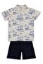 Palm Tree Patterned Set for 2-5 Years - Navy Blue - 5