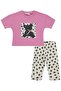 Leopard Teddy Bear Patterned Set for 2-5 Years - Pink - 3