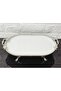Porcelain Large Simple Boat-Shaped Serving Dish with Silver Frame, 4 Legs, 33 cm - 3
