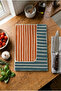 Glass Cutting Board with Non-Slip Base Retro Line Patterned - 4