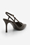 Women's Stiletto Pointed Toe Open Back Ankle Strap Classic Heeled Shoes Tandor Brown - 6