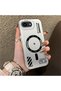 iPhone 16E Compatible Silicone Edge Hard Back Anti-Fall Phone Case with Creative Pattern