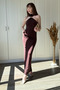 Elegant Midi Dress with Neck Accessory, High Collar, and Slit at the Back - 6