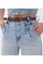 Women's Belted Light Blue Wide Leg Jeans - 4