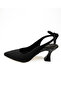 9002 Black Leather Back Bow Heeled Evening Dress Women's Shoes - 3