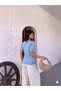 Women's Crew Neck Short Sleeve Stoned Heart Embroidered Knitwear T-Shirt 4295 - 5