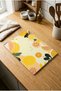 Glass Cutting Board with Non-Slip Base, Yellow Color, Fruits and Vegetables Themed - 2