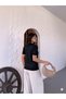 Women's Crew Neck Short Sleeve Stoned Heart Embroidered Knitwear T-Shirt 4295 - 5