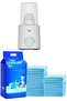 Electric Portable Milk Warmer + Disposable Baby Changing Mats 60x90cm (180 Pack, Blue)