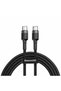 - (3 Pack) Data Cable Cafule (E0418501) - Fast Charging, USB-C To USB-C, 60W, 2m - Black