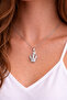 Stylish Necklace with Cactus Figure and Shiny Stones in Silver Color - 2