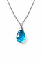 Anime Sao Blue Crystal Necklace Silver Color 60cm Unisex Metal Accessory - 4