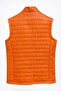 Orange Stand Collar Zippered Quilted Genuine Leather Puffer Vest - 6