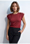 New Product Cotton Textured Padded Blouse with Button Detail - 3