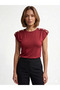 New Product Cotton Textured Padded Blouse with Button Detail - 4