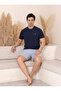 Men's Dad Dowry Modal Fabric Shorts with Six Pockets, Short Sleeve, Fit Crew Neck Cotton Pajama Set - 6