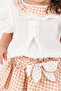 Baby Girl Plaid Patterned Skirt Lookalike Shorts Set with Hat as a Gift - 7
