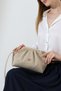 Cream Women's Bag with Wicked Look, Medium Size, Bunded Form, Stylish Handbag and Crossbody Strap - 4