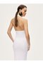 Drape ve Aksesuarlı Maxi Elbise - 5