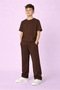 Unisex Children's Short Sleeved Combed Cotton Lycra Track Suit Set