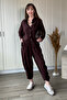 Tencel Fabric Carrot Trousers Brown Set - 5