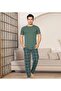 Men's Dad Dowry Modal Fabric Six-Pocket Short Sleeve Fit Collar Buttoned Cotton Pajama Set