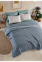 100% Cotton Olivia Ribbed Indigo Double Pique Set 200 X 230 cm - 2