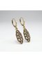 Bronze Earrings Authentic Jewelry Margazite Stone Oval Shield Model Vintage Women's Earrings