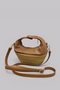 Capsule Soft Wicker and Genuine Leather Special Design Stylish Premium Women's Crossbody Bag with Adjustable Strap - 5